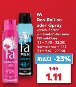 Kaufland Fa Deo-Roll-on oder -Spray Angebot