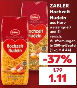 Kaufland ZABLER Hochzeit Nudeln Angebot