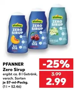 Kaufland PFANNER Zero Sirup Angebot
