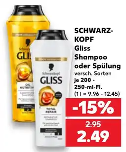 Kaufland Schwarzkopf Gliss Shampoo oder Spülung Angebot