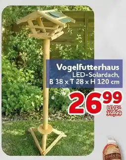 CENTERSHOP Vogelfutterhaus LED-Solardach Angebot