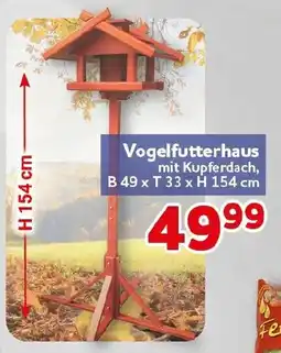 CENTERSHOP Vogelfutterhaus mit Kupferdach Angebot