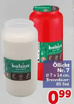 CENTERSHOP bolsius Öllicht Nr. 7 Angebot