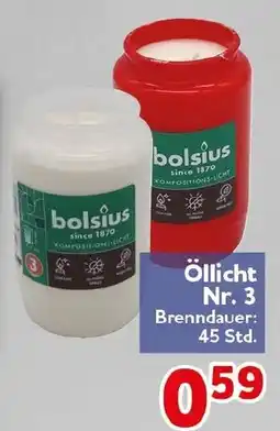 CENTERSHOP bolsius Öllicht Nr. 3 Angebot