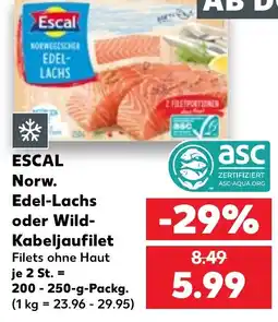 Kaufland ESCAL Norw. Edel-Lachs oder Wild-Kabeljaufilet Angebot