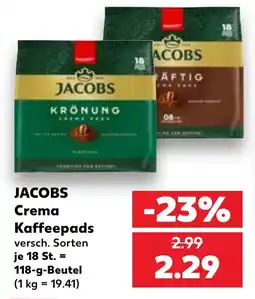 Kaufland Jacobs Crema Kaffeepads Angebot