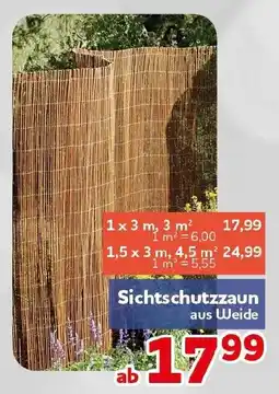CENTERSHOP Sichtschutzzaun aus Weide Angebot