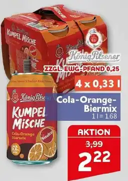 CENTERSHOP König Pilsener Kumpel Mische Cola-Orange-Biermix Angebot