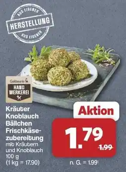Famila Nord West Goldmarie Handwerkerei Kräuter Knoblauch Bällchen Frischkäsezubereitung Angebot