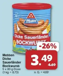 Famila Nord West Metten Dicke Sauerländer Bockwurst Angebot