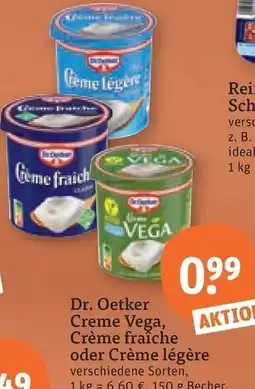 tegut Dr. Oetker Creme Vega, Crème fraîche oder Crème légère Angebot