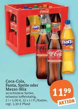tegut Coca-Cola, Fanta, Sprite oder Mezzo-Mix Angebot