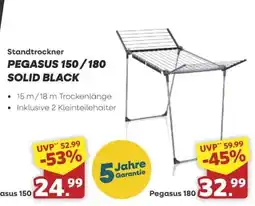Famila Nord West Leifheit Standtrockner PEGASUS 150/180 SOLID BLACK Angebot