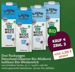 tegut Gläserne Bio-Molkerei haltbare Bio-Weidemilch Angebot