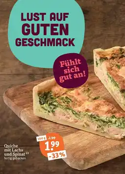 tegut Quiche mit Lachs und Spinat Angebot