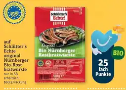 tegut Schlütter's Echte Original Bio Nürnberger Rostbratwürste Angebot