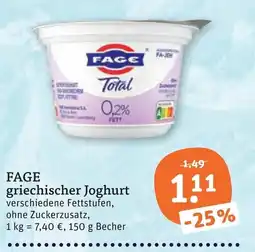 tegut FAGE griechischer Joghurt Angebot
