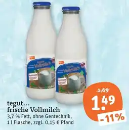 tegut tegut... frische Vollmilch Angebot
