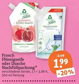 tegut Frosch Flüssigseife oder Dusche Angebot