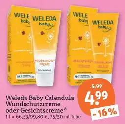 tegut Weleda Baby Calendula Wundschutzcreme oder Gesichtscreme Angebot