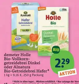 tegut demeter Holle Bio-Vollkorn-getreidebrei Dinkel oder Alnatura Bio-Getreidebrei Hafer Angebot