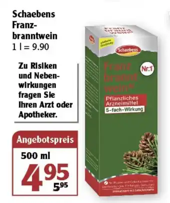 Globus Schaebens Franzbranntwein 500ml Angebot