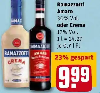 REWE Kaufpark Ramazzotti Amaro oder Crema 0,7L Angebot