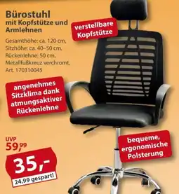 Sonderpreis Baumarkt Bürostuhl mit Kopfstütze und Armlehnen Angebot