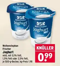 Wasgau Weihenstephan Frischer Joghurt Angebot