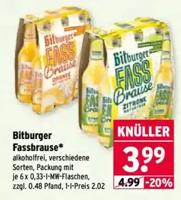 Wasgau Bitburger Fassbrause Angebot