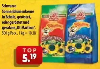Schwarze Sonnenblumenkerne in Schale, geröstet, oder geröstet und gesalzen, Ot Martina