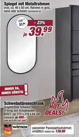 Poco Spiegel mit Metallrahmen Angebot