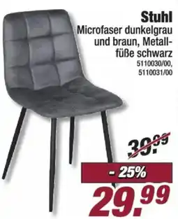 Poco Stuhl Microfaser dunkelgrau und braun, Metall-füße schwarz Angebot