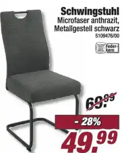 Poco Schwingstuhl Microfaser anthrazit, Metallgestell schwarz Angebot
