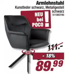 Poco Armlehnstuhl Kunstleder schwarz, Metallgestell schwarz Angebot