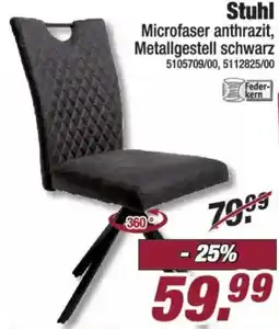 Poco Stuhl Microfaser anthrazit, Metallgestell schwarz Angebot