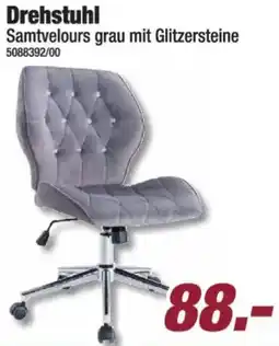 Poco Drehstuhl Samtvelours grau mit Glitzersteine Angebot