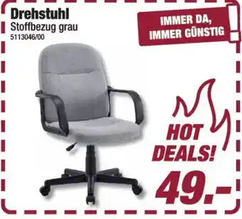 Drehstuhl Stoffbezug grau