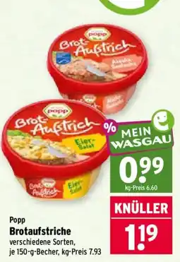 Wasgau Popp Brotaufstriche Angebot
