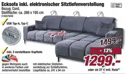 Poco Ecksofa inkl. elektronischer Sitztiefenverstellung Angebot