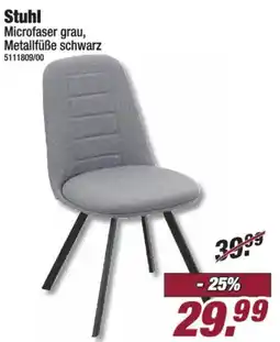 Poco Stuhl Microfaser grau, Metallfüße schwarz Angebot