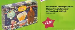 Mix Markt Eiscreme mit Vanillegeschmack Plombir im Waffelbecher Angebot