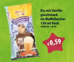 Mix Markt Eis mit Vanillegeschmack im Waffelbecher Angebot