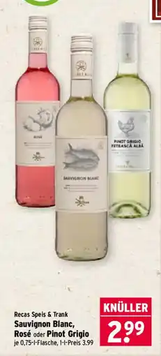 Wasgau Recas Speis & Trank Sauvignon Blanc, Rosé oder Pinot Grigio Angebot