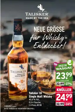 Wasgau Talisker 10 Single Malt Whisky Angebot