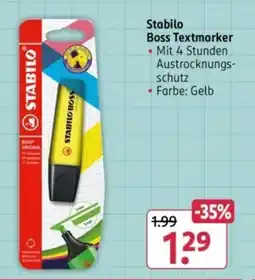 Rossmann Stabilo Boss Textmarker Angebot