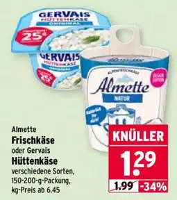 Wasgau Almette Frischkäse oder Gervais Hüttenkäse Angebot