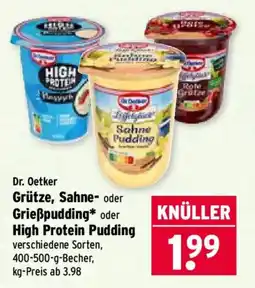 Wasgau Dr. Oetker Grütze, Sahne- oder Grießpudding* oder High Protein Pudding Angebot