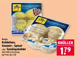 Wasgau Burgis Knödelinos, Semmel-, Spinat- oder Sonntagsknödel Angebot