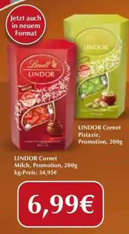 Wasgau LINDOR Cornet Milch Angebot
